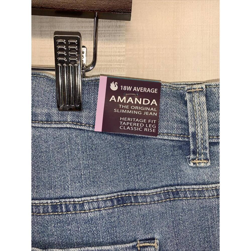 Gloria Vanderbilt Amanda Stretch Slimming Blue Jeans Size 18 NWT-6197 - Picture 9 of 10